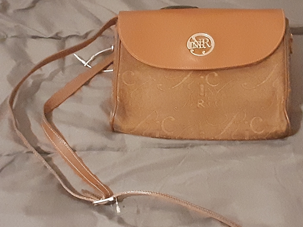 Nina Ricci Vintage, (New) Brown and Olive Green, Mail Carrier Style  Handbag